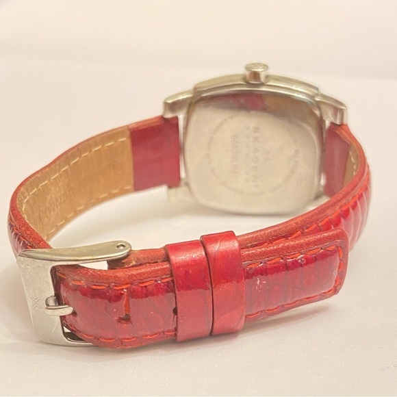 Skagen Womens Chronograph Watch 558SSLP4 Leather Band Rhinestone Trim. - Picture 9 of 10